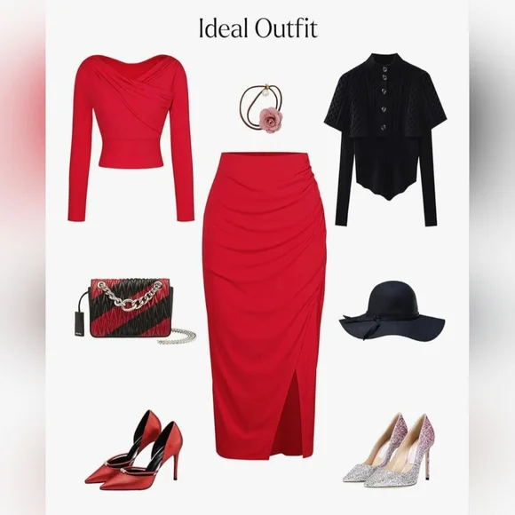 SOLD Popilush Shapewear Midi Skirt #868 - Picture 6 of 10